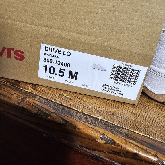 Levi's Drive Lo Mens Casual Sneakers White/Gum 10.5M - Picture 11 of 11